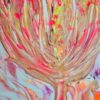 Local artist original abstract painting 8x10 pink orange some UV glow