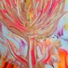 Local artist original abstract painting 8x10 pink orange some UV glow