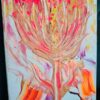 Local artist original abstract painting 8x10 pink orange some UV glow