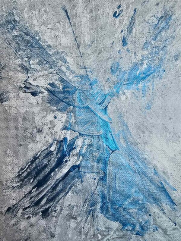 Local artist original angel abstract 8x10 painting by Kerry Love
