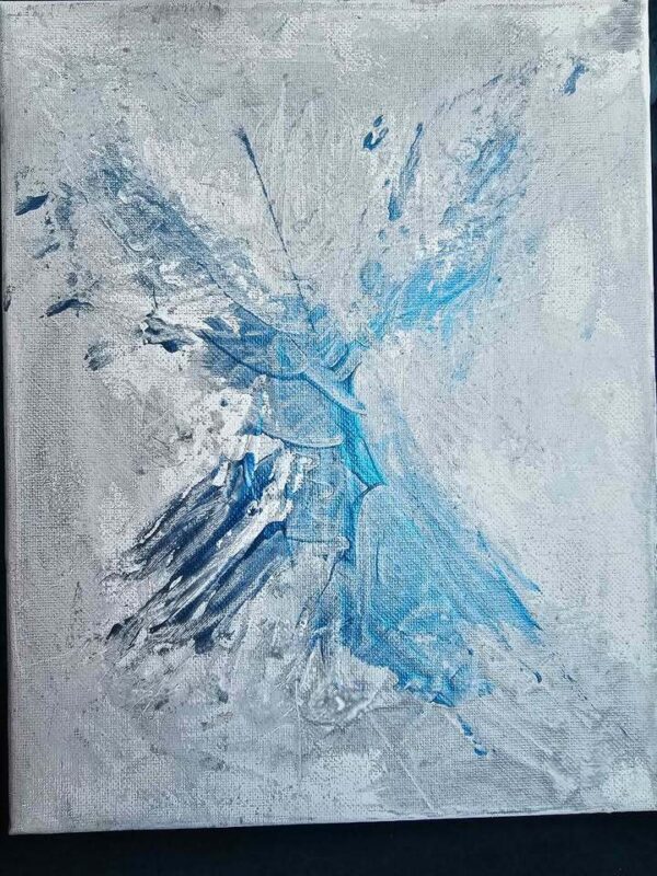 Local artist original angel abstract 8x10 painting by Kerry Love