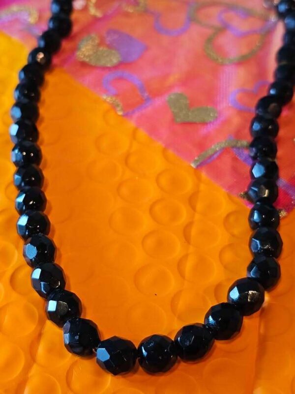 p1-654.jpg Check out the brass chain on this JET Black Vintage Faceted Bead Necklace!
