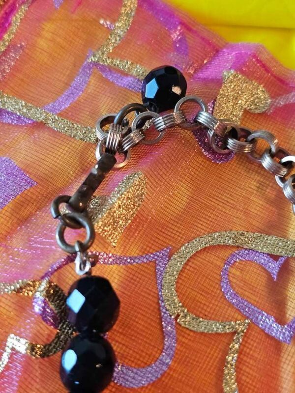 p1-655.jpg Check out the brass chain on this JET Black Vintage Faceted Bead Necklace!