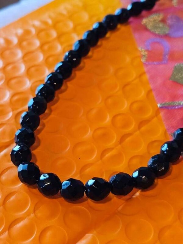 p1-656.jpg Check out the brass chain on this JET Black Vintage Faceted Bead Necklace!