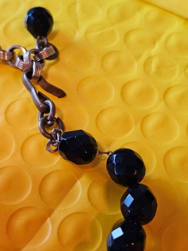 p1-657.jpg Check out the brass chain on this JET Black Vintage Faceted Bead Necklace!