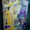Original Art Abstract Canvas Painting Orlando Artist purple metallic 8x10