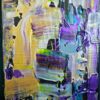 Original Art Abstract Canvas Painting Orlando Artist purple metallic 8x10