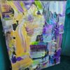 Original Art Abstract Canvas Painting Orlando Artist purple metallic 8x10