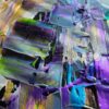 Original Art Abstract Canvas Painting Orlando Artist purple metallic 8x10