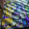Original Art Abstract Canvas Painting Orlando Artist purple metallic 8x10