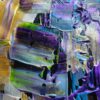 Original Art Abstract Canvas Painting Orlando Artist purple metallic 8x10