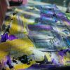 Original Art Abstract Canvas Painting Orlando Artist purple metallic 8x10