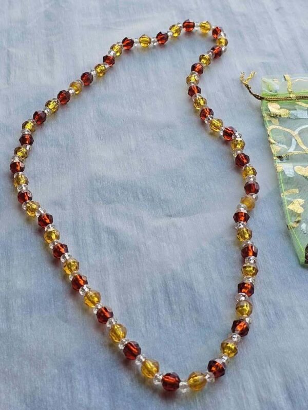 Amber and Brown Faceted Bead Necklace