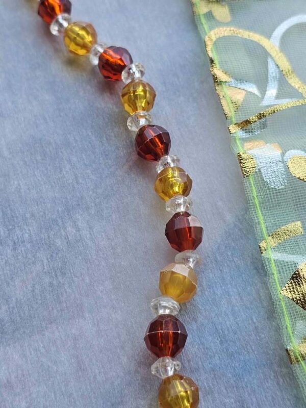 Amber and Brown Faceted Bead Necklace