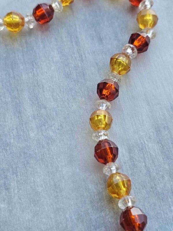 Amber and Brown Faceted Bead Necklace