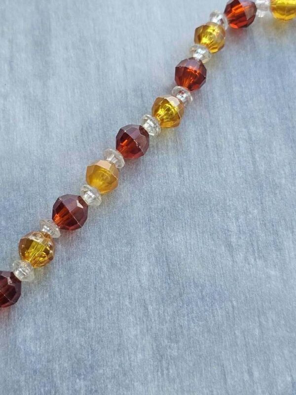 Amber and Brown Faceted Bead Necklace