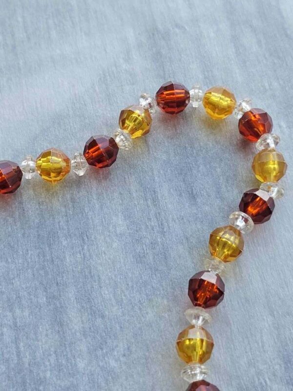Amber and Brown Faceted Bead Necklace