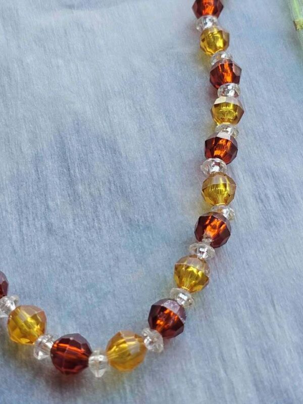 Amber and Brown Faceted Bead Necklace