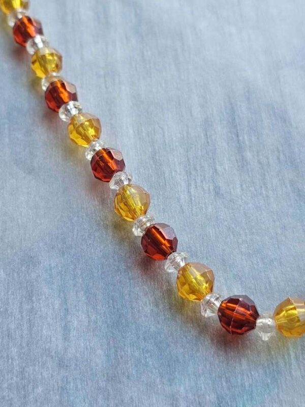 Amber and Brown Faceted Bead Necklace
