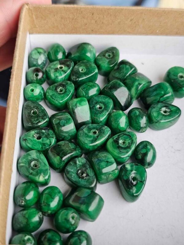 Mid-Century Faux Malachite Plastic Craft Beads