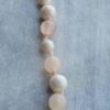 Pink Rose Quartz and Iridescent White Bead Necklace