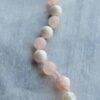 Pink Rose Quartz and Iridescent White Bead Necklace