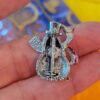 Vintage Silver Tone Snowman Brooch with Green Hat and Red Scarf