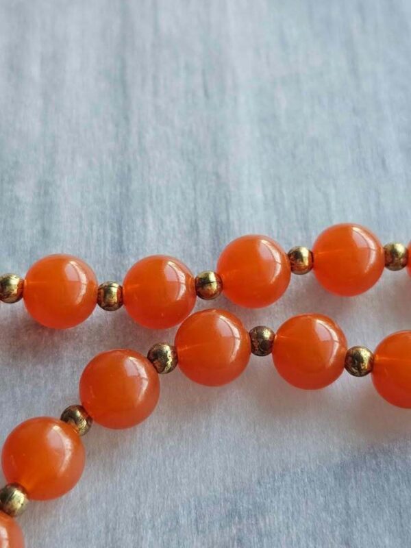 Vintage flapper style Orange Beaded Necklace