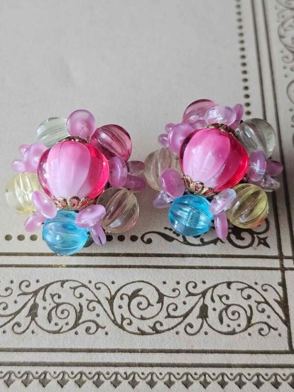 Pink Vintage West Germany signed pastel earrings