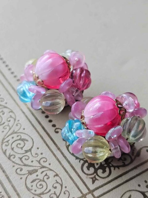 Pink Vintage West Germany signed pastel earrings