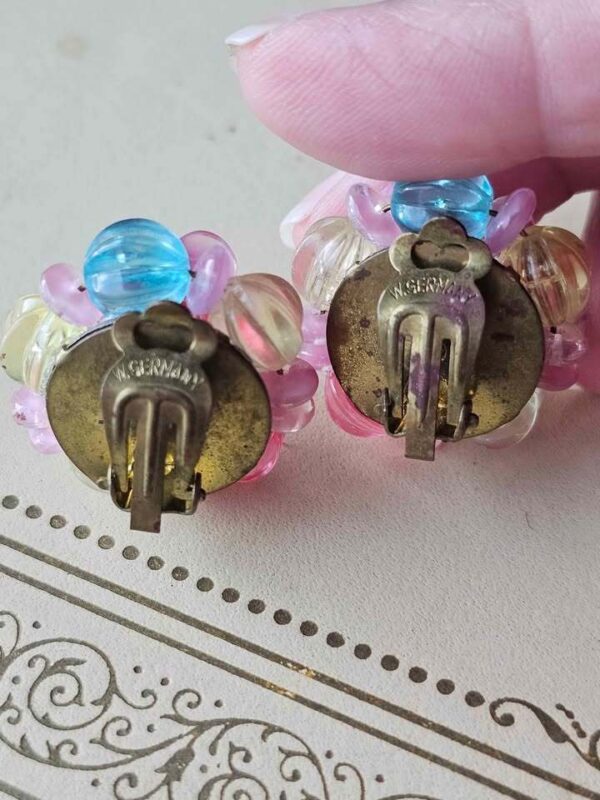 Pink Vintage West Germany signed pastel earrings