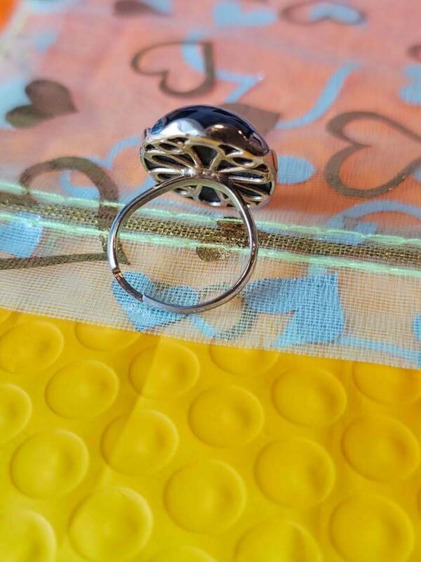 Vintage Silver Tone Cabochon Ring
