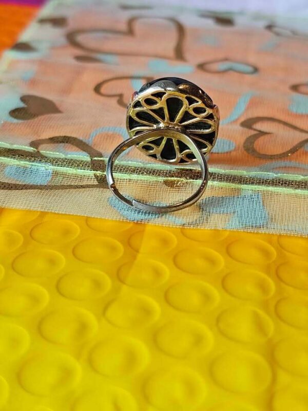 Vintage Silver Tone Cabochon Ring