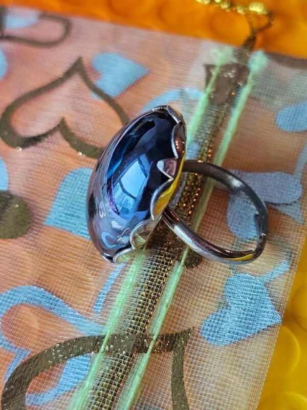 Vintage Silver Tone Cabochon Ring