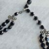 p1-772.jpg Vintage Double Strand Jet Black Faceted Bead Necklace