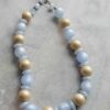 Vintage Blue and Gold Beaded Necklace