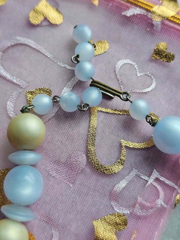 Vintage Blue and Gold Beaded Necklace