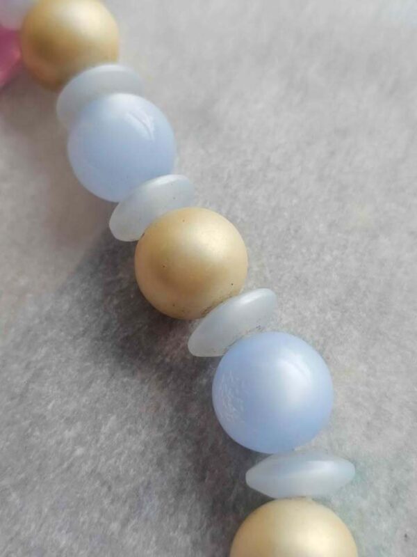 Vintage Blue and Gold Beaded Necklace