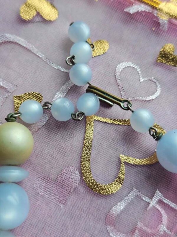 Vintage Blue and Gold Beaded Necklace