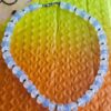 Authentic Vintage Blue and Clear Melon Bead Necklace