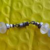Authentic Vintage Blue and Clear Melon Bead Necklace
