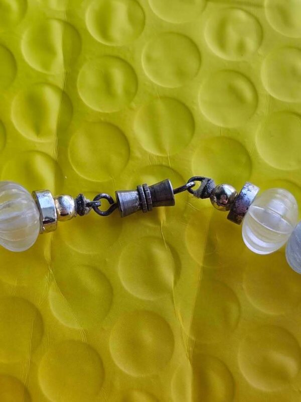 Authentic Vintage Blue and Clear Melon Bead Necklace
