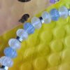 Authentic Vintage Blue and Clear Melon Bead Necklace