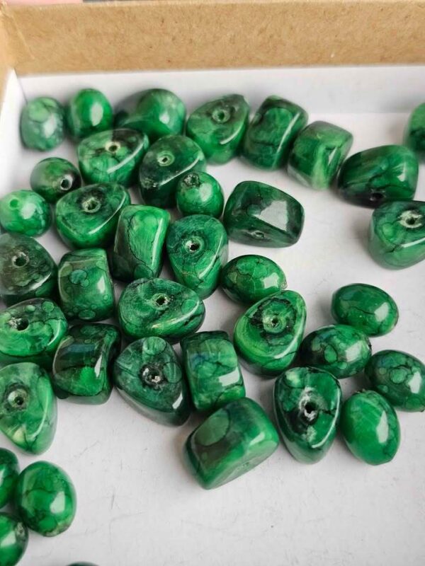 Mid-Century Faux Malachite Plastic Craft Beads