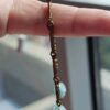 p1-818.jpg Vintage Unique Frosted and Blue Glass Bead Brass Necklace