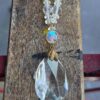 Authentic Vintage Aurora Borealis Crystal Necklace with Teardrop Crystal Pendant