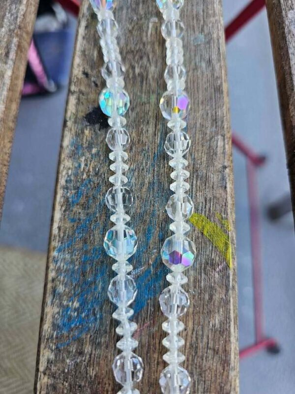 Authentic Vintage Aurora Borealis Crystal Necklace with Teardrop Crystal Pendant