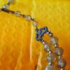 Vintage Double Strand Green and Amber Beaded Necklace