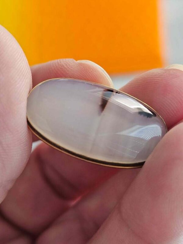 Vintage Dendritic Agate Oval Brooch
