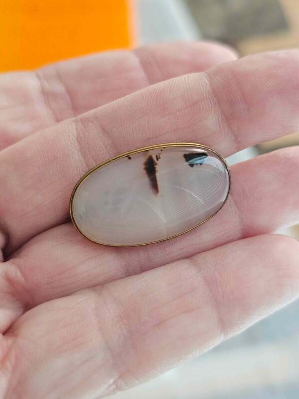 Vintage Dendritic Agate Oval Brooch